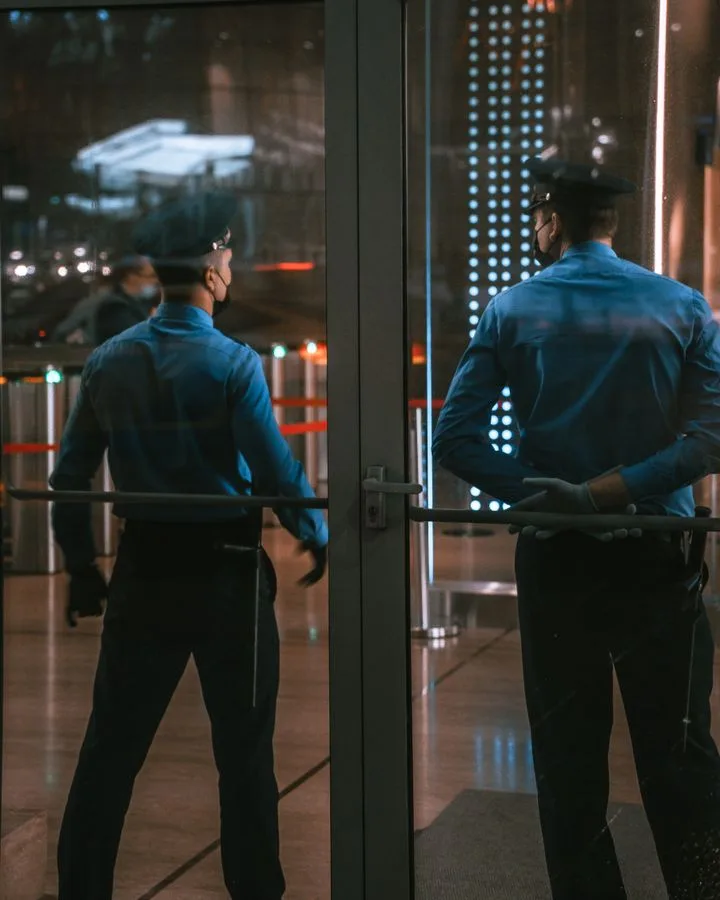 Professional security officer on duty